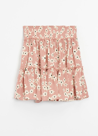 Розово-коричневая кэжуал цветочной расцветки юбка House клешированная