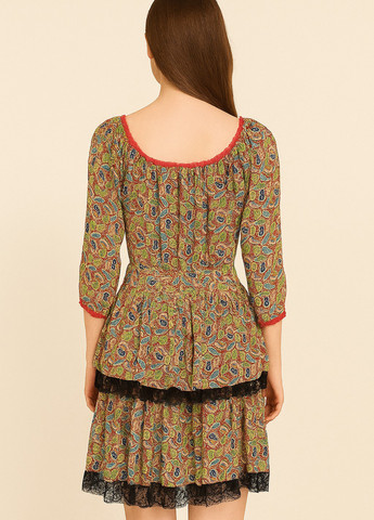 Комбінована кежуал сукня кльош Sassofono з квітковим принтом