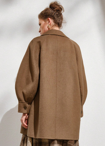 Светло-коричневое демисезонное Пальто двубортное SHEIN