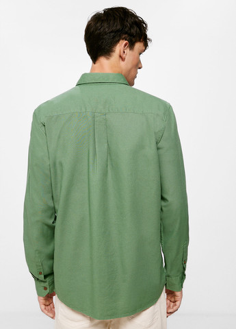 Зеленая кэжуал рубашка однотонная Springfield