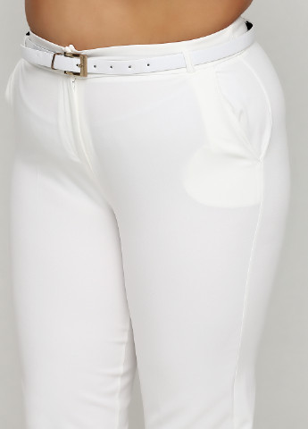 Костюм (жакет, брюки, ремень) MISCHKA юбочный однотонный белый деловой полиэстер