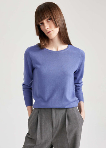 Синий демисезонный свитер джемпер DeFacto