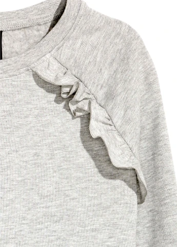Светло-серый свитшот флис,серый, divided H&M меланж (251913129)