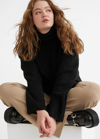 Черный зимний светр зимовий вільного крою H&M