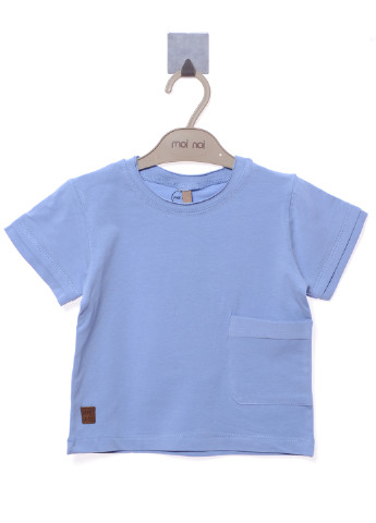 Голубая летняя футболка с коротким рукавом MOI NOI