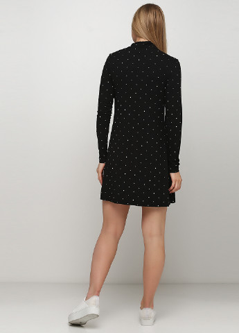 Черно-белое кэжуал платье платье-водолазка H&M в горошек