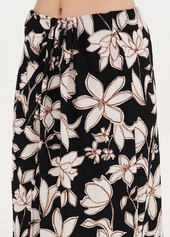 Черная кэжуал цветочной расцветки юбка We а-силуэта (трапеция)