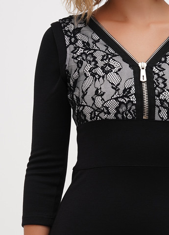 Черно-белое кэжуал платье силуэтная Sassofono колор блок