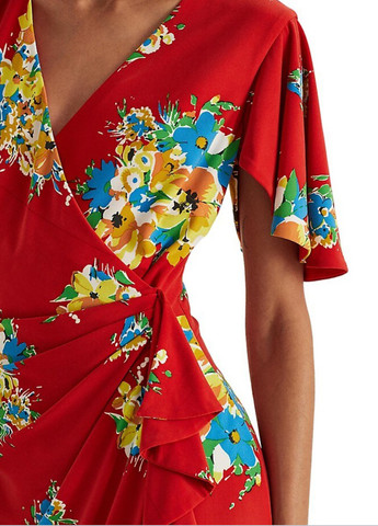 Червона кежуал сукня Ralph Lauren з квітковим принтом