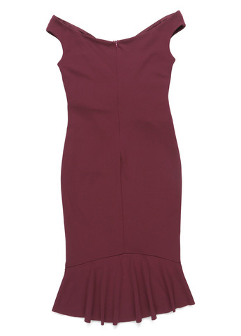 Сиреневое коктейльное платье с открытыми плечами, годе Sistaglam однотонное