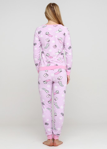 Сиреневая всесезон пижама (лонгслив, брюки, повязка) лонгслив + брюки Pijamoni