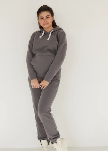 Спортивний костюм для вагітних та годуючих із секретом для годування на флісі сірий To Be (251154124)
