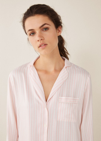 Ночная рубашка Women'secret полоска розовая домашняя вискоза