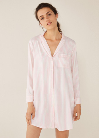 Ночная рубашка Women'secret полоска розовая домашняя вискоза