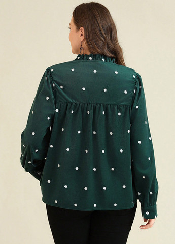 Темно-зелёная блуза SHEIN