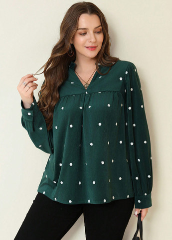 Темно-зелёная блуза SHEIN