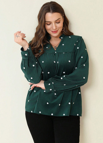 Темно-зелёная блуза SHEIN