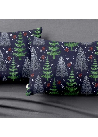 Комплект полуторної постільної білизни RANFORS GRAPHITE WINTER WOOD NIGHT (наволочка 50х70 - 2 шт та підковдра 160х220) Cosas (251370424)