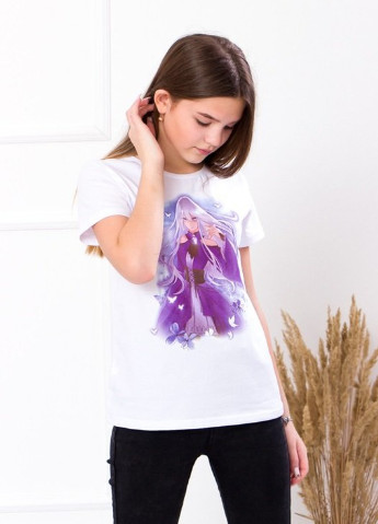 Біла літня футболка для дівчинки (підліткова) аниме Носи своє