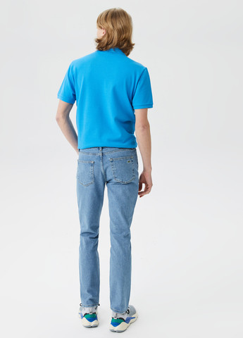 Голубые демисезонные слим джинсы Lacoste