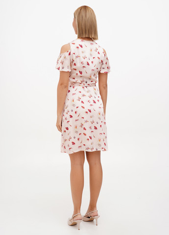 Пудровое кэжуал платье на запах Sassofono бабочки