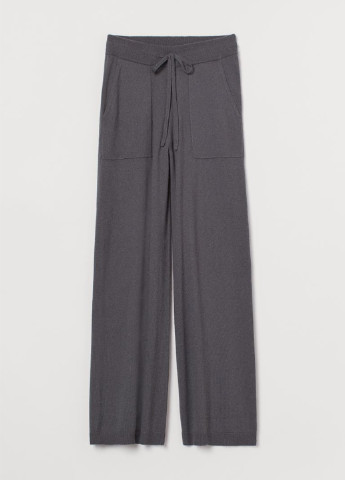 Темно-серые кэжуал демисезонные прямые брюки H&M
