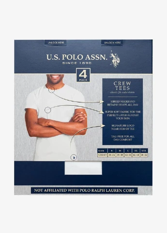 Белая футболка (4шт.) U.S. Polo Assn.