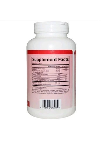 Цитрат Кальция Магния, Витамин D, Calcium & Magnesium Citrate, With D,, 180 Таблеток Natural Factors (255408990)