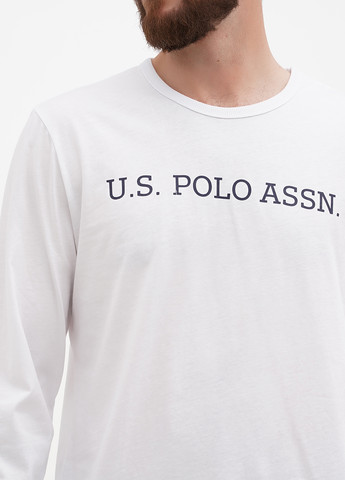 Белый демисезонный кэжуал лонгслив U.S. Polo Assn. с логотипом