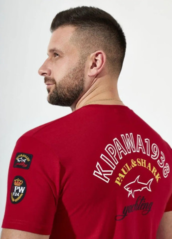 Темно-красная футболка мужская Paul & Shark KIPAWA F24