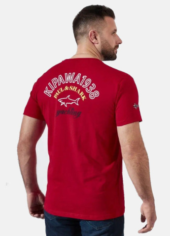 Темно-красная футболка мужская Paul & Shark KIPAWA F24