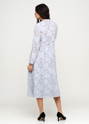 Світло-сіра кежуал сукня кльош H&M з квітковим принтом