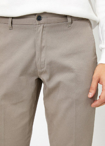 Бежевые кэжуал демисезонные зауженные брюки KOTON