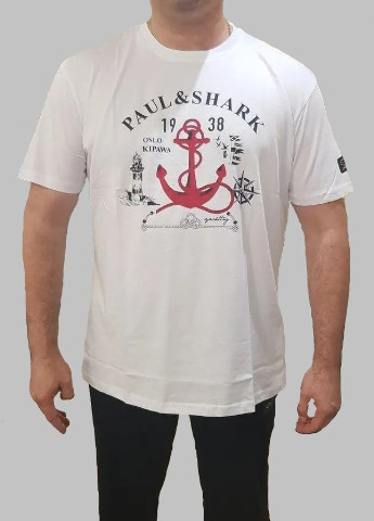 Біла футболка чоловіча Paul & Shark Anchor Logo T-Shirt In White