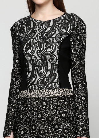 Черное кэжуал платье Class Roberto Cavalli с цветочным принтом