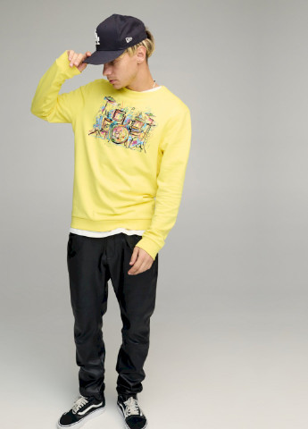 Жовтий свитшот мужской basic /no flis/ YAPPI малюнок (254557467)