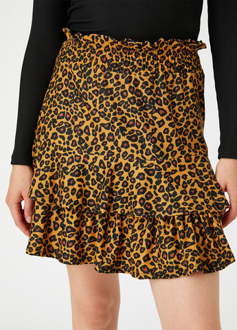 Горчичная кэжуал леопардовая юбка KOTON