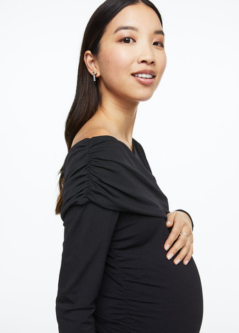 Чорна кежуал сукня для вагітних а-силует H&M однотонна