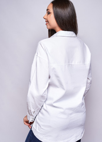 Белая классическая рубашка однотонная Madoc Jeans