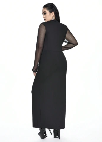 Черное праздничный, вечернее платье силуэтная, а-силуэт SHEIN однотонное