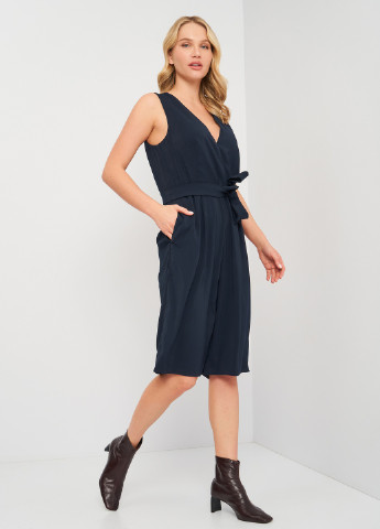 Комбінезон H&M однотонний темно-синій кежуал поліестер