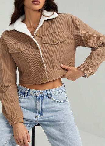 Світло-коричнева демісезонна куртка куртка-піджак SHEIN