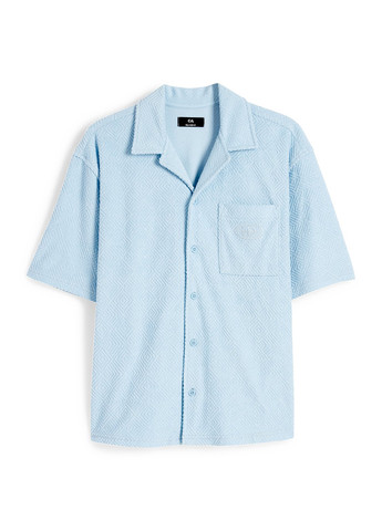 Светло-голубой кэжуал рубашка с геометрическим узором C&A