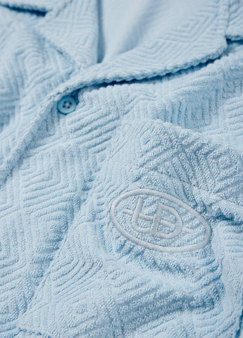 Светло-голубой кэжуал рубашка с геометрическим узором C&A