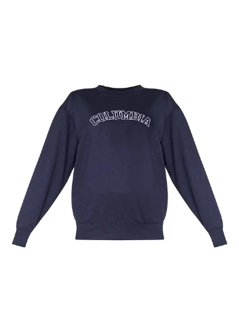 Индиго свитшот PrettyLittleThing однотонный вышивка (254799156)