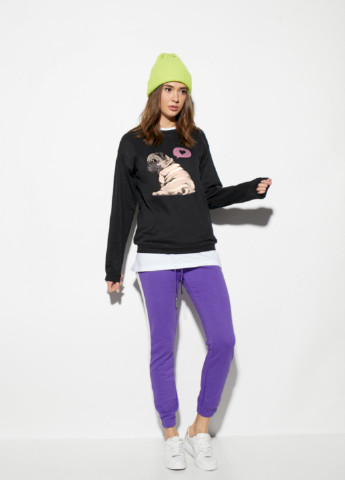 Черный свитшот женский /no flis/ YAPPI рисунок (251467755)