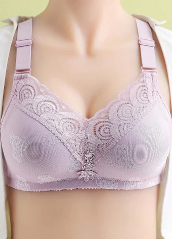 Пурпурний мінімайзер бюстгальтер SHEIN без кісточок поліестер