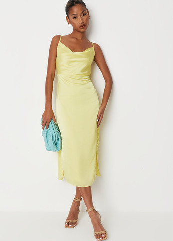 Жовтий коктейльна сукня сукня-комбінація Missguided однотонна