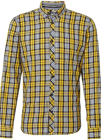 Желтая кэжуал рубашка в клетку Tom Tailor