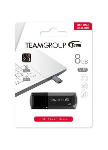 USB флеш накопитель (TC1538GB01) Team 8gb c153 black usb 2.0 (232750202)